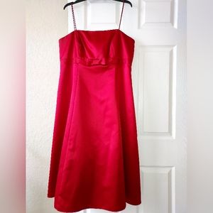 David's Bridal Wear Candy Apple Red Tea Length Formal Size 18